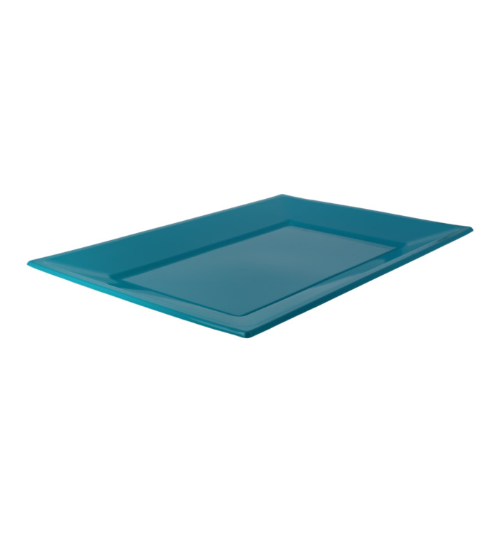 Plastic Tray Turquoise 33x22,5cm (3 Units) Plastic Tray Turquoise 33x22,5cm (3 Units)