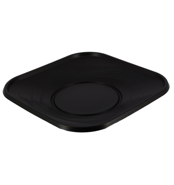 Plastic Plate PP "X-Table" Square shape Black 23 cm (8 Units) Plastic Plate PP "X-Table" Square shape Black 23 cm (8 Units)