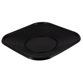 Plastic Plate PP "X-Table" Square shape Black 23 cm (120 Units)