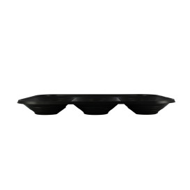 Plastic Tray Microwavable "X-Table" 3C Black 33x23cm (2 Units) 