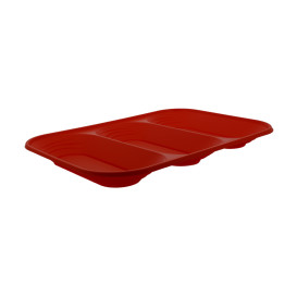 Plastic Tray Microwavable "X-Table" 3C Red 33x23cm (2 Units) 