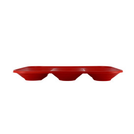 Plastic Tray Microwavable "X-Table" 3C Red 33x23cm (2 Units) 