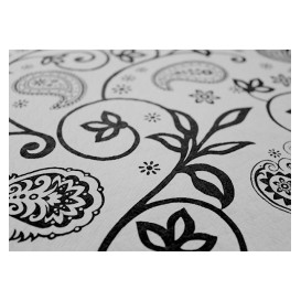 Pre-Cut Paper Tablecloth "Cachemir" Black 37g 1x1m (400 Units) 