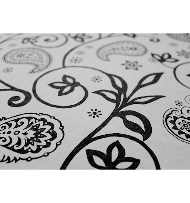 Pre-Cut Paper Tablecloth "Cachemir" Black 37g 1x1m (400 Units) 