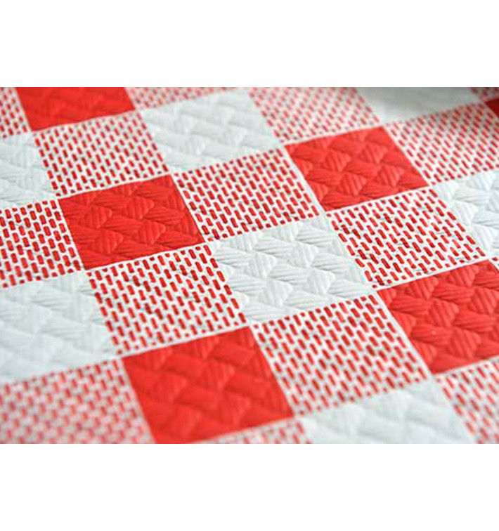 Pre-Cut Paper Tablecloth Red Checkers 40g 1x1m (400 Units) Pre-Cut Paper Tablecloth Red Checkers 40g 1x1m (400 Units)