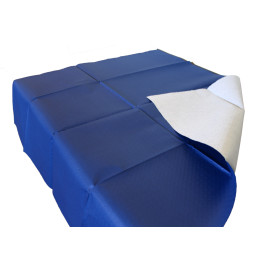 Pre-Cut Paper Tablecloth Blue 40g 1x1m (400 Units) 