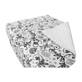 Pre-Cut Paper Tablecloth "Cachemir" Black 37g 1x1m (400 Units) 