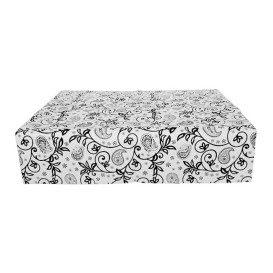 Pre-Cut Paper Tablecloth "Cachemir" Black 37g 1x1m (400 Units) 