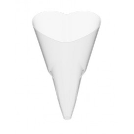 Plastic Serving Cones with Serving Cone Holder "Love" 50ml 18x26cm (5 Units) 