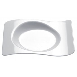 Tasting Plastic Plate PS "Forma" White 8x6,6 cm (50 Units) 