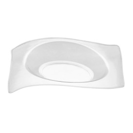 Tasting Plastic Plate PS Flat Clear 8x6,6 cm (50 Units) 