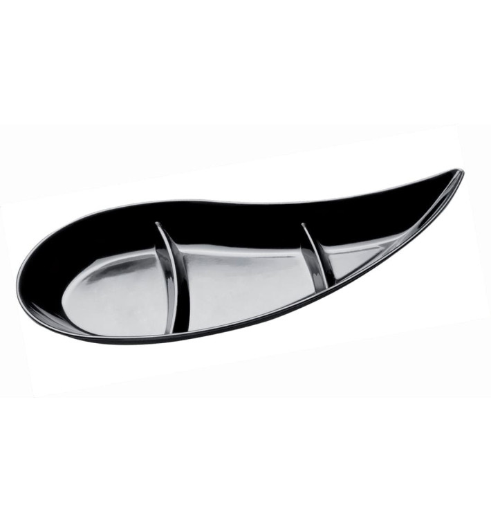 Tasting Sauce Bowl PS "Virgola" 3 Comp. Black 30 ml (50 Units) Tasting Sauce Bowl PS "Virgola" 3 Comp. Black 30 ml (50 Units)