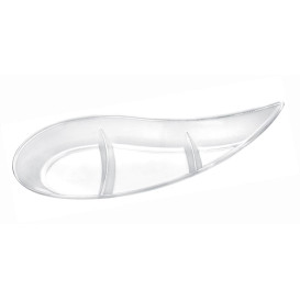 Tasting Sauce Bowl PS "Virgola" 3 Comp. Clear 30 ml (50 Units)