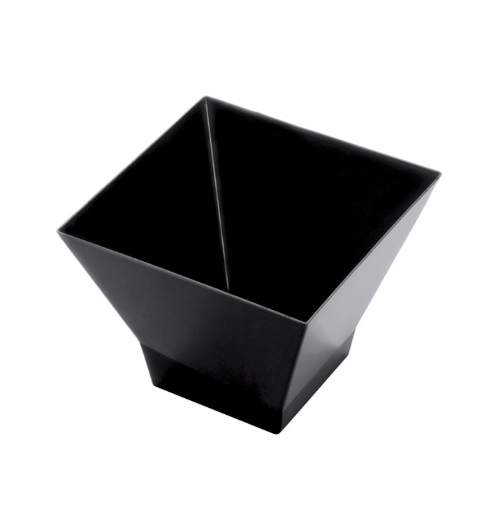 Tasting Plastic Bowl PS "Pagoda" Medium Size Black 200 ml (240 Units) Tasting Plastic Bowl PS "Pagoda" Medium Size Black 200 ml (240 Units)