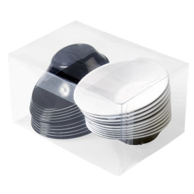 Plastic Bowl PS "Sodo" White and Black 50 ml (20 Units)