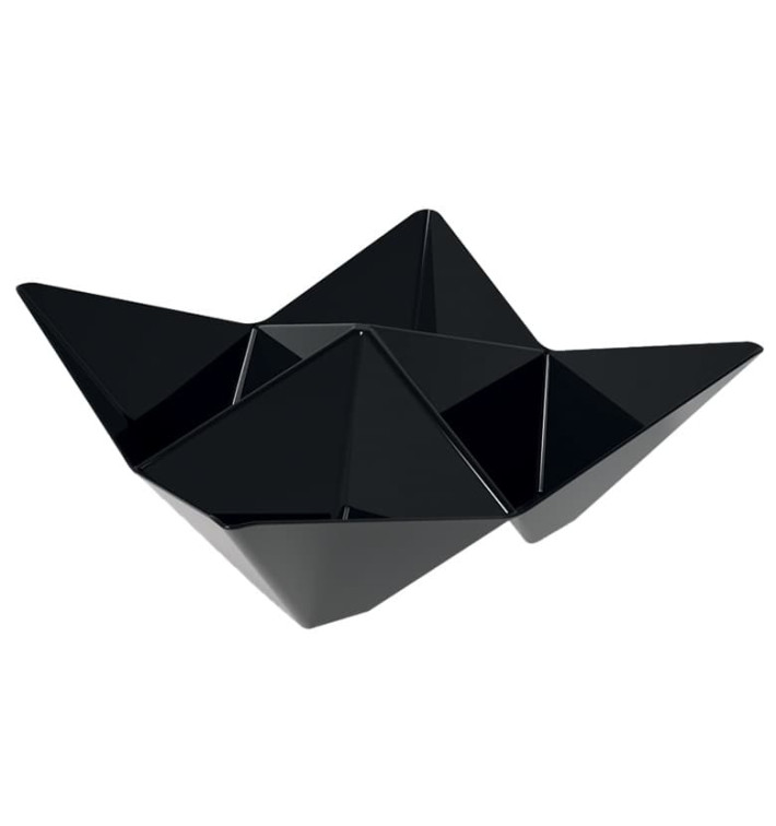 Tasting Plastic Bowl PS "Origami" Black 10,3x10,3cm (500 Units)