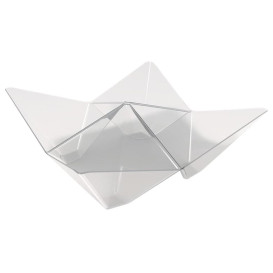 Tasting Plastic Bowl PS "Origami" Clear 10,3x10,3cm (25 Units)