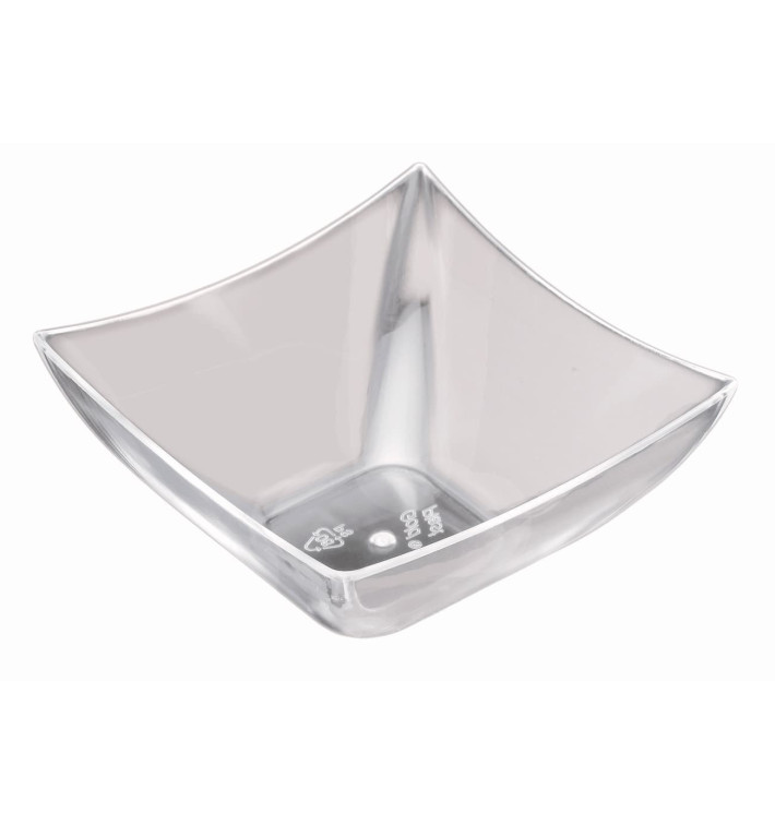 Tasting Plastic Bowl PS Square shape Clear 90 ml (500 Units) Tasting Plastic Bowl PS Square shape Clear 90 ml (500 Units)