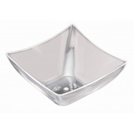 Tasting Plastic Bowl PS Square shape Clear 90 ml (25 Units) 