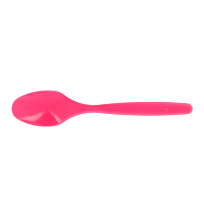 Plastic Teaspoon PS Fuchsia 12cm (1200 Units) Plastic Teaspoon PS Fuchsia 12cm (1200 Units)