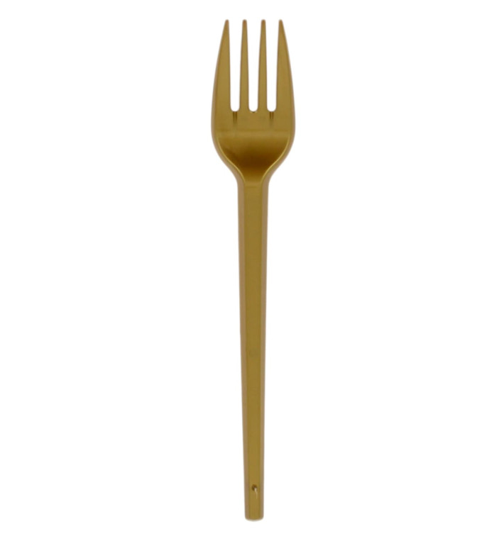 Plastic Fork PS Gold 16,5cm (20 Units) Plastic Fork PS Gold 16,5cm (20 Units)