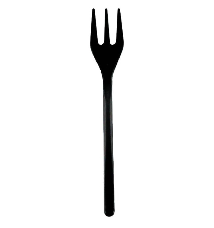 Plastic Tasting Mini Fork Black 10cm (50 Units) Plastic Tasting Mini Fork Black 10cm (50 Units)