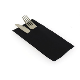 Pocket Fold Paper Napkins Black 40x40cm (30 Units)