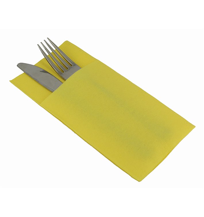 Pocket Fold Paper Napkins Yellow 40x40cm (960 Units)