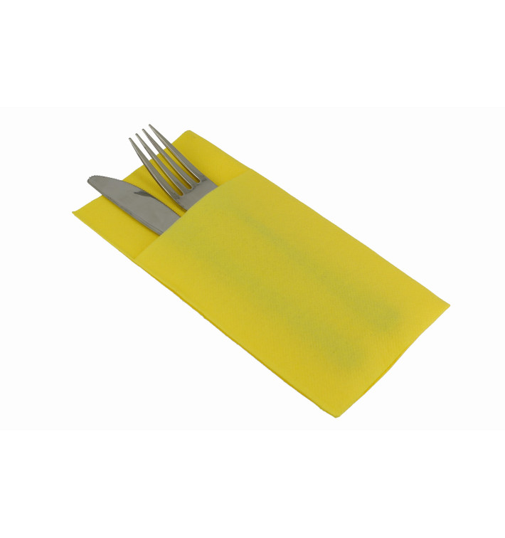 Pocket Fold Paper Napkins Yellow 40x40cm (960 Units) Pocket Fold Paper Napkins Yellow 40x40cm (960 Units)