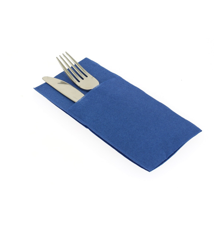 Pocket Fold Paper Napkins Blue 40x40cm (30 Units) Pocket Fold Paper Napkins Blue 40x40cm (30 Units)