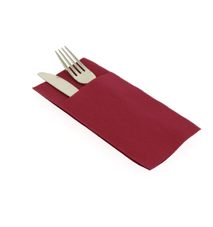 Pocket Fold Paper Napkins Burgundy 40x40cm (960 Units) Pocket Fold Paper Napkins Burgundy 40x40cm (960 Units)