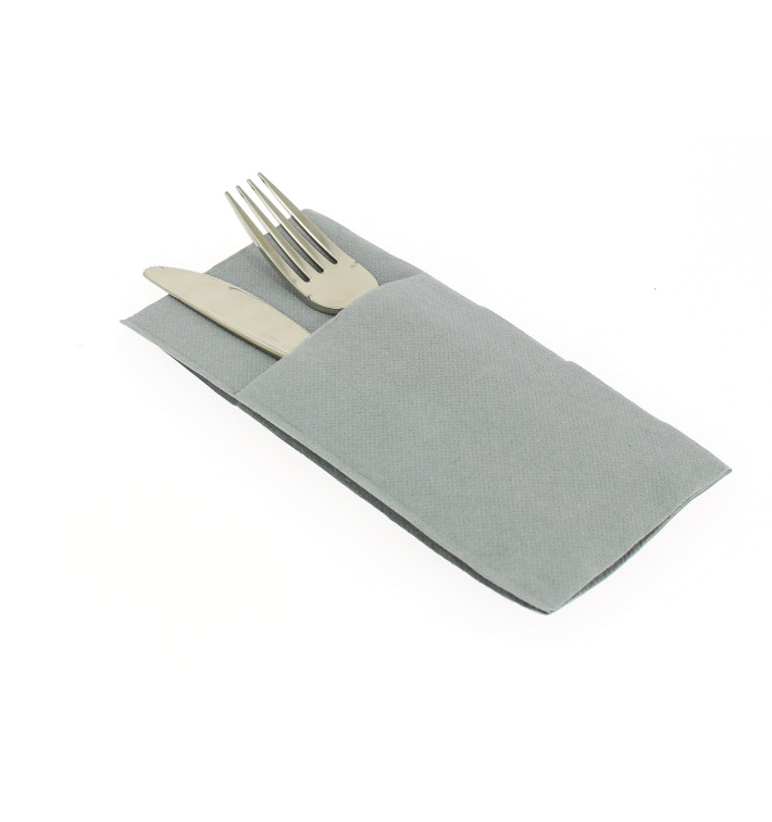 Pocket Fold Paper Napkins Grey 40x40cm (30 Units) Pocket Fold Paper Napkins Grey 40x40cm (30 Units)