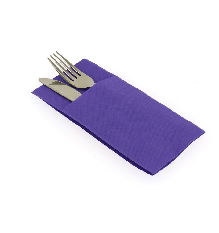 Pocket Fold Paper Napkins Lilac 40x40cm (30 Units) Pocket Fold Paper Napkins Lilac 40x40cm (30 Units)