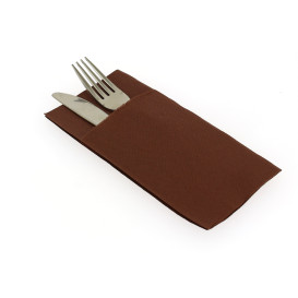 Pocket Fold Paper Napkins Brown 40x40cm (30 Units) 