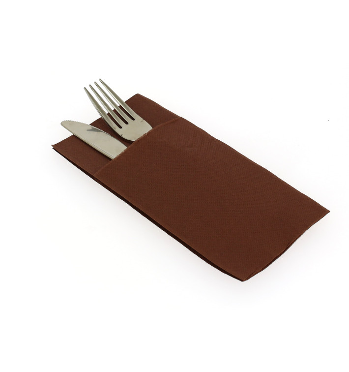 Pocket Fold Paper Napkins Brown 40x40cm (30 Units) Pocket Fold Paper Napkins Brown 40x40cm (30 Units)
