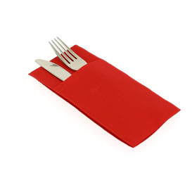 Pocket Fold Paper Napkins Red 40x40cm (30 Units)  Pocket Fold Paper Napkins Red 40x40cm (30 Units)