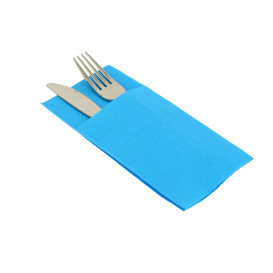 Pocket Fold Paper Napkins Turquoise 40x40cm (30 Units) 