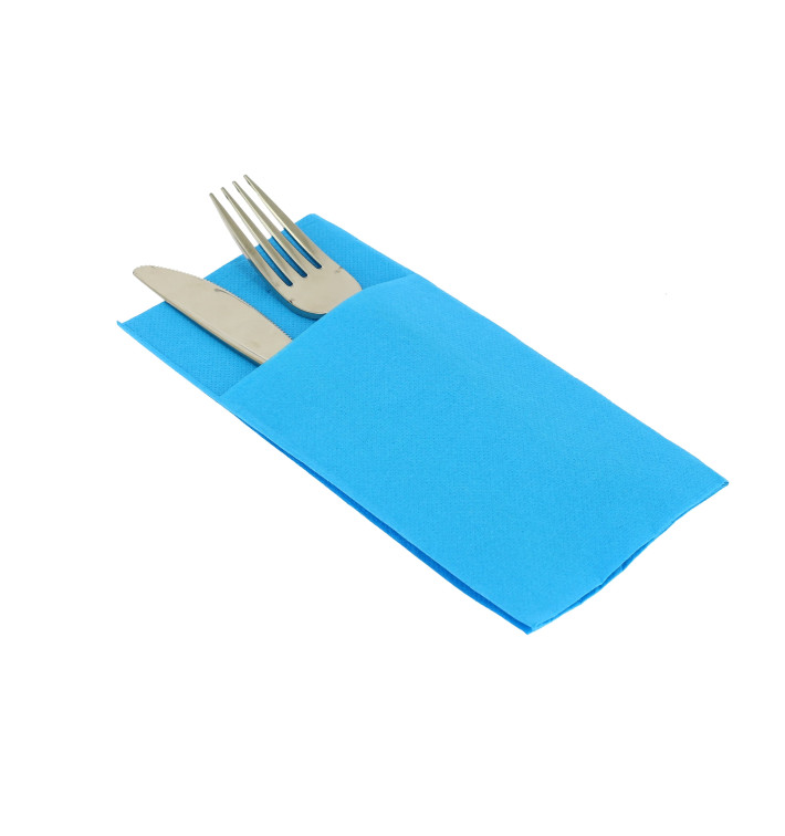 Pocket Fold Paper Napkins Turquoise 40x40cm (960 Units) Pocket Fold Paper Napkins Turquoise 40x40cm (960 Units)