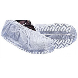 Disposable Plastic Shoe Covers "TST" Anti-Slip White (100 Units)