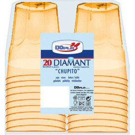 Plastic Shot PS Crystal "Diamant" Yellow 50ml (20 Units) 