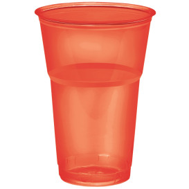 Plastic Cup PS Crystal "Diamant" Red 250ml Ø7,2cm (200 Units)