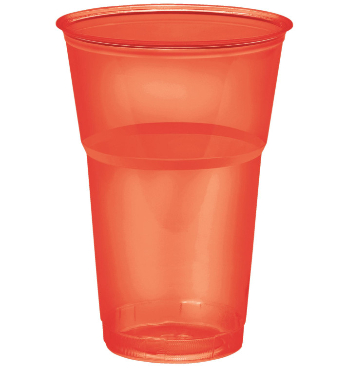 Plastic Cup PS Crystal "Diamant" Red 250ml Ø7,2cm (200 Units)