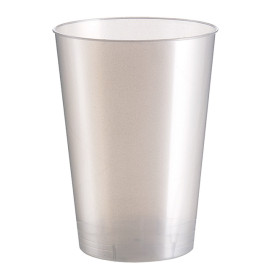 Plastic Cup PS "Moon" White Pearl 230ml (50 Units)