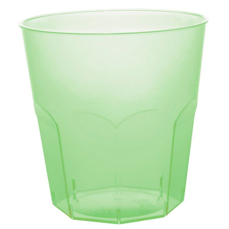 green plastic cups