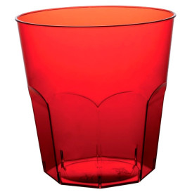 Plastic Cup PS Red Clear Ø7,3cm 220ml (50 Units) 