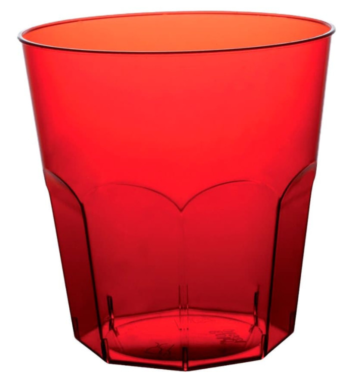 Plastic Cup PS Red Clear Ø7,3cm 220ml (50 Units) Plastic Cup PS Red Clear Ø7,3cm 220ml (50 Units)