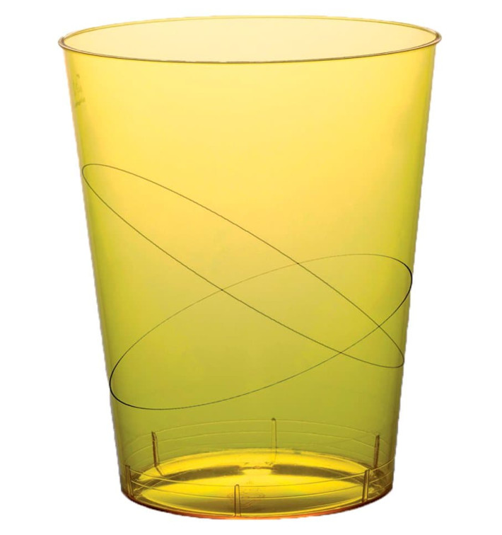Plastic Cup PS "Moon" Yellow Clear 350ml (20 Units) Plastic Cup PS "Moon" Yellow Clear 350ml (20 Units)
