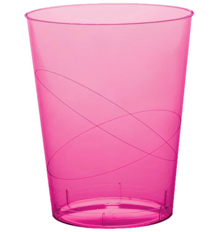 Plastic Cup PS "Moon" Fuchsia Clear 350ml (400 Units) Plastic Cup PS "Moon" Fuchsia Clear 350ml (400 Units)