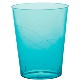 Plastic Cup PS "Moon" Turquoise Clear 350ml (20 Units) 