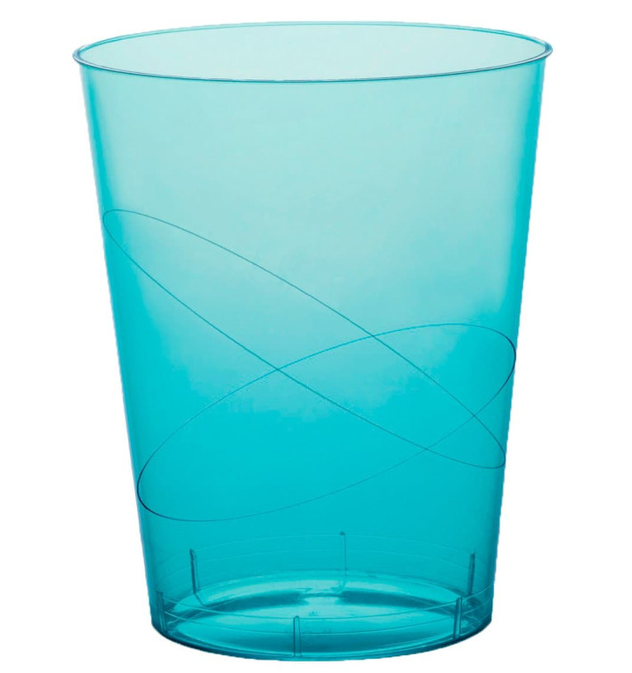 Plastic Cup PS "Moon" Turquoise Clear 350ml (20 Units) Plastic Cup PS "Moon" Turquoise Clear 350ml (20 Units)